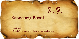 Konecsny Fanni névjegykártya